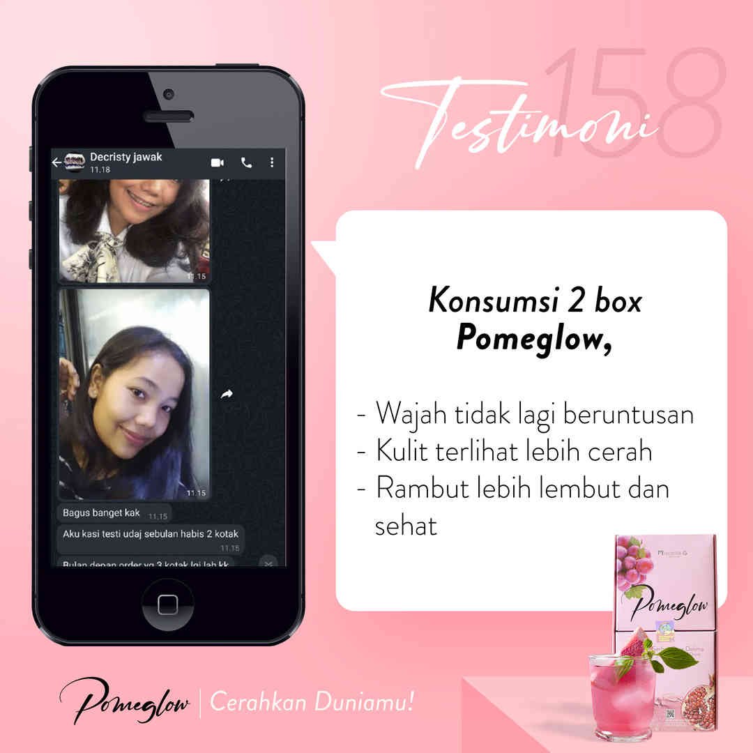 testi 158 (wajah tidak beruntusan, kulit cerah, rambut sehat)